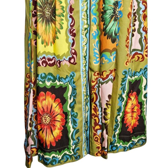 Alemais Disco Daisy Green Yellow Floral Belted Maxi Shirtdress Size AU 8 US 4 - Picture 9 of 16